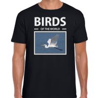Zilvereigers t-shirt met dieren foto birds of the world zwart voor heren - thumbnail