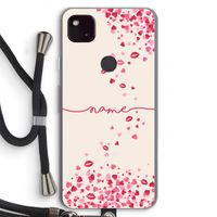 Hartjes en kusjes: Pixel 4a 5G Transparant Hoesje met koord
