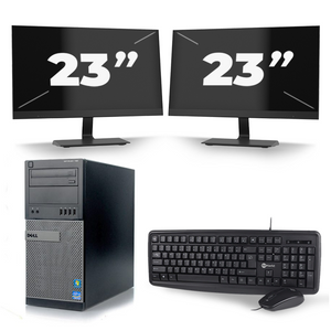 Dell Optiplex 790 Desktop - Intel Core i7-2e Generatie - 16GB RAM - 256GB SSD - Windows 10 + 2x 23 inch Monitor