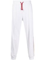 Brunello Cucinelli pantalon de jogging à bords rayés - Blanc