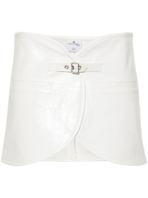 Courrèges minijupe Ellipse en vinyle - Blanc