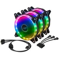 Akasa VEGAS AR7 Computer behuizing Koelplaat/radiatoren 12 cm Zwart, Transparant 3 stuk(s)