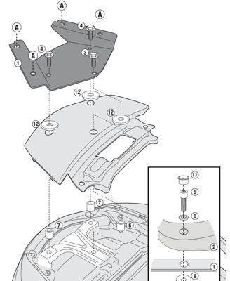GIVI SR MM Topkofferhouder Monolock, Motorspecifieke bagage, SR3104MM GIVI SR MM Topkofferhouder Monolock, Motorspecifieke bagage, SR3104MM