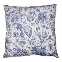 Clayre & Eef Kussenhoes 45x45 cm Wit Blauw Polyester Bloemen