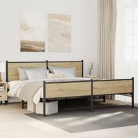 Bedframe zonder matras metaal sonoma eikenkleur 200x200 cm