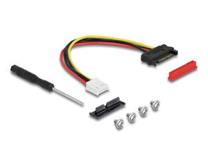 DeLOCK M.2 Key A+E to PCIe x1 NVMe Adapter angled with 20 cm cable controller