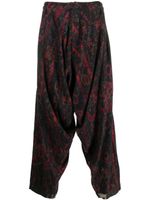 Yohji Yamamoto pantalon de costume à fleurs - Noir