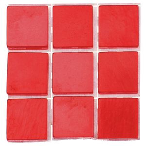 63x stuks mozaieken maken steentjes/tegels kleur rood 10 x 10 x 2 mm   -