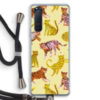 Cute Tigers and Leopards: Sony Xperia 5 II Transparant Hoesje met koord