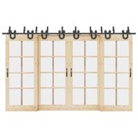 Doos met onderdelen voor schuifdeur 366 cm staal zwart