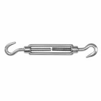 AMIG Spanschroeven/draadspanner met haak/haak - 1x - 12.5cm - 316L RVS - 300kg - M10 schroefdra - thumbnail