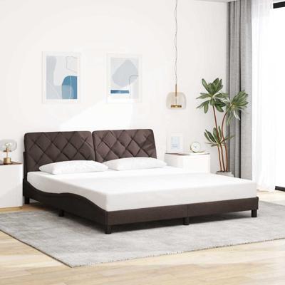 Bedframe zonder matras stof donkerbruin 180x200 cm