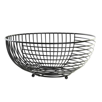 ITEM Fruitmand - metalen draadmand - zwart - rond - 28x12 cm - fruitschaal ITEM Fruitmand - metalen draadmand - zwart - rond - 28x12 cm - fruitschaal