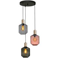 Masterlight 3-lichts vide hanglamp - goud -Porto met Jagger glazen - 2712-05-02-35-3-901