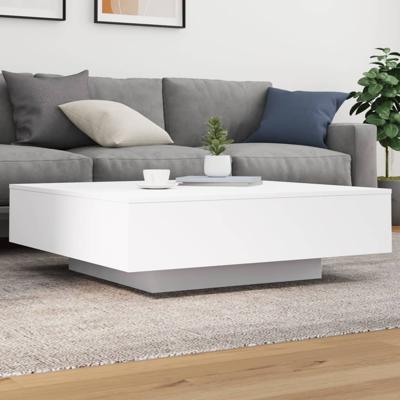 Salontafel met LED-verlichting 100x100x31 cm wit