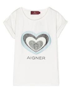 Aigner Kids t-shirt en coton à logo imprimé - Tons neutres