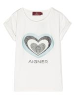 Aigner Kids t-shirt en coton à logo imprimé - Tons neutres - thumbnail