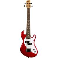 Kala Solid Body 4-String Fretted U-Bass Candy Apple Red elektrische basgitaar met gigbag