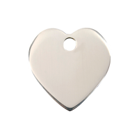 Heart roestvrijstalen dierenpenning medium/gemiddeld 3,01 cm x 3,01 cm - RedDingo