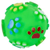 Vinyl bal met pootafdruk 10 cm m pieper op kleur gesorteerd