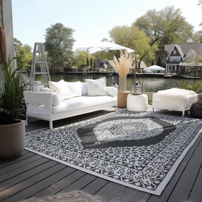 Dubbelzijdig Buitenkleed Meekly - Zwart maat: 150x80cm - materiaal: Polypropyleen - Dekbed-Discounter.nl