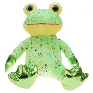 Pluche groene kikker knuffel met glitters  30 cm speelgoed