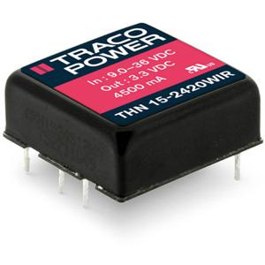 TracoPower THN 15-2425WIR DC/DC-converter, print 24 V/DC +24 V/DC, -24 V/DC 315 mA 15 W Aantal uitgangen: 2 x Inhoud 10 stuk(s)