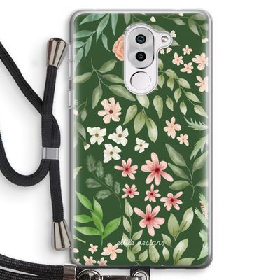 Botanical green sweet flower heaven: Honor 6X Transparant Hoesje met koord