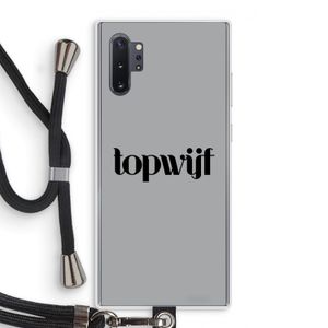 Topwijf Grijs Zwart: Samsung Galaxy Note 10 Plus Transparant Hoesje met koord