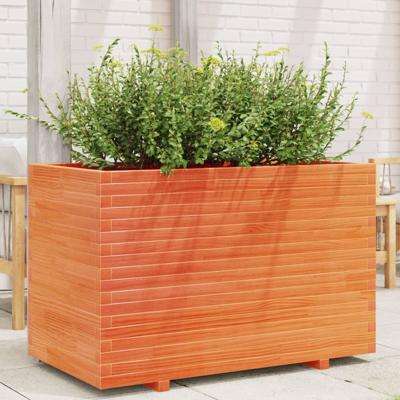 Plantenbak 110x60x72 cm massief grenenhout wasbruin
