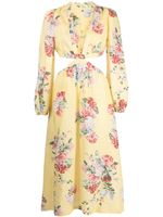 Forte Dei Marmi Couture robe fleurie en lin à découpes - Jaune