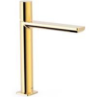 Wastafelkraan Tres Loft | Opbouw | Mengkraan | Hoog model | 1-knop | Rond | 24k Goud glans
