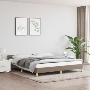 Bedframe met hoofdeinde stof taupe 180x200 cm