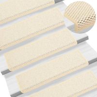 Trapmatten zelfklevend 15 st sisal-look 65x25 cm crmekleurig