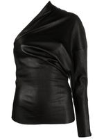 Rick Owens Luxor one-shoulder leather top - Noir - thumbnail