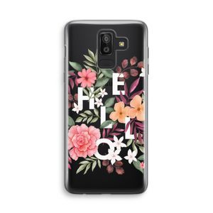 Hello in flowers: Samsung Galaxy J8 (2018) Transparant Hoesje