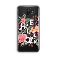 Hello in flowers: Samsung Galaxy J8 (2018) Transparant Hoesje