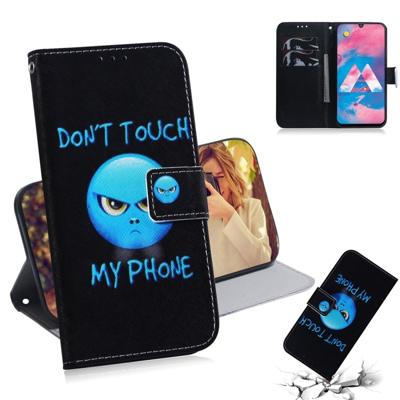 Woede patroon gekleurde tekening horizontale Flip lederen case voor Galaxy M30 met houder & card slots & portemonnee