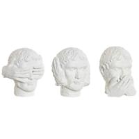 Decoratieve figuren DKD Home Decor Wit Neoklassiek 14 x 11 x 14 cm (3 Stuks)