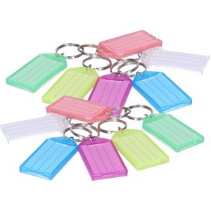 Concorde Sleutellabels/sleutelhangers - 12x - multi kleuren - kunststof