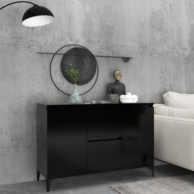 Dressoir 104x35x70 cm bewerkt hout zwart