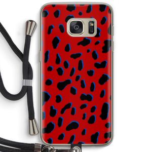 Red Leopard: Samsung Galaxy S7 Transparant Hoesje met koord