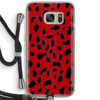 Red Leopard: Samsung Galaxy S7 Transparant Hoesje met koord
