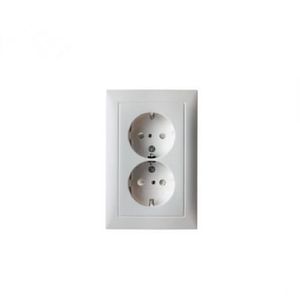 Berker S1 wandcontactdoos COMPACT met randaarde 2-voudig polarwit mat 6147309909
