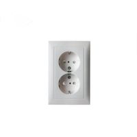 Berker S1 wandcontactdoos COMPACT met randaarde 2-voudig polarwit mat 6147309909