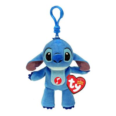 Disney Ty beanie babies sleutelhanger stitch met geluid, 10cm