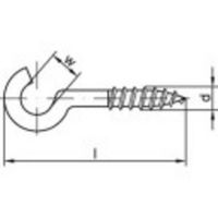 TOOLCRAFT 159613 Gebogen schroefhaken 80 mm Galvanisch verzinkt staal 100 stuk(s) - thumbnail