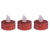 18x stuks Led theelichtjes/waxinelichtjes rood glitter