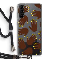 Hands dark: Samsung Galaxy S21 Plus Transparant Hoesje met koord