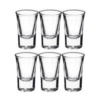 18x shotglazen / borrelglaasjes - 34 ml - glas - rond - shotglas / borrelglas